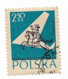 Polonia - Calaret si avion stilizat, 1958 - obliterat