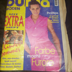 Revista de moda BURDA-originala-luna 6/1995,de colectie,in Germana,supli.Romana