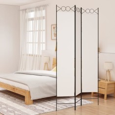 vidaXL Paravan de cameră cu 3 panouri, alb, 120x220 cm, textil 350162