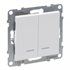 Intrerupator cap scara dublu cu led Legrand Suno alb 721118
