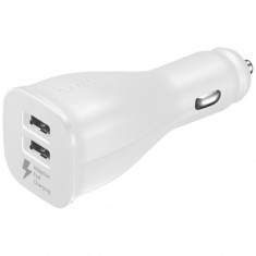 Incarcator Auto Cu Cablu Micro USB, Incarcare Rapida QC2.0, 15W, Dual USB-A Alb foto