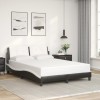 VidaXL Cadru de pat cu tăblie, negru/alb, 120x200 cm, piele ecologică 3208175