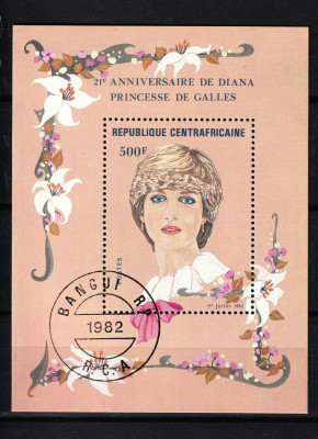 Rep. Centrafricană, 1982 | Aniv. prinţesa Diana - Monarhie, regalitate | aph foto