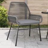 VidaXL Scaune de grădină, 2 buc., cu perne, gri, poliratan 369097