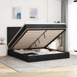 VidaXL Cadru de pat otoman cu saltea țesătură neagră 180x200cm 3313094