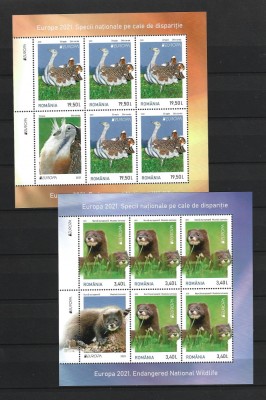 ROMANIA 2021 - EUROPA 2021,SPECII PE CALE DE DISPARITIE, MINICOLI, MNH - LP 2322 foto