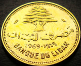 Moneda exotica 10 PIASTRES - LIBAN, anul 1969 * cod 1257