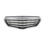 Grila radiator, masca fata Mercedes Clasa E W212 Sedan/Combi 02.2013-, parte montare centrala, neagra, cu ornament cromat, 50E105-3, Aftermarket