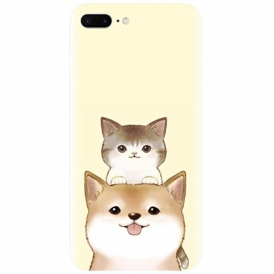 Husa silicon pentru Apple Iphone 7 Plus, Two Cat foto