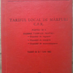 Tariful local de marfuri CFR, bareme tarifare// 1984