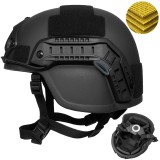 Cască tactică balistică MICH NIJ IIIA, Rezista la proiectile de 9mm, .357 SIG și .44 Magnum, compatibila NVG, Șină FAST, Sistem reglaj 360&deg;, Material
