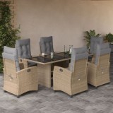 Cumpara ieftin Gossi set mobilier pentru gradina, 7 piese, cu perne, bej, poliratan