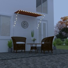 vidaXL Copertină retractabilă cu LED, portocaliu și maro, 250 x 150 cm 145931