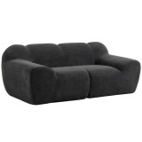 HOMCOM Canapea 2 Locuri din Chenille Fără Structură, cu Șezut Larg și Brațe Largi, 174x91x61 cm, Gri &Icirc;nchis | Aosom Romania
