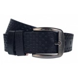 Curea barbati, casual, pentru jeans, din piele naturala, negru 4.5cm - CLK118N