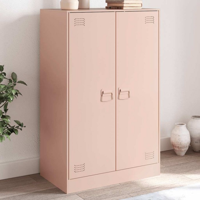 vidaXL Comodă Roz 67x39x107 cm oțel 841662