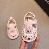 Sandalute roz pudra cu piuitoare - Bunny (Marime Disponibila: Marimea 20)