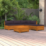 VidaXL Set mobilier grădină cu perne,6 piese, lemn masiv de acacia