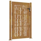 Cumpara ieftin Poarta pentru gradina, 105x155 cm, otel corten, model bambus