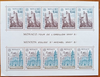 MONACO-1977-&amp;#039;&amp;#039;EU-CEPT.-serie 2val in BLOCde 10val&amp;#039;&amp;#039;(YV. 13=50e!!!. )-MNH NESTAMP. -Calitate EXTRA foto