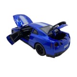 Macheta metal Nissan GTR albastru sunet lumini resort 1:32 replica