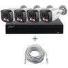 Kit supraveghere Dahua 4 camere 4MP Microfon PoE lentila 2.8mm IR 40m Lumina Alba 30m, NVR WizSense 4 canale PoE 8MP si cablu UTP CAT5 20m SafetyGuard