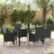 vidaXL Set de masă pentru grădină cu pernă 5 pcs Negru Rattan poli 3379774