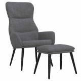 Cumpara ieftin Scaun de relaxare cu taburet, gri deschis, material textil