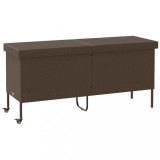 Gossi lada depozitare de gradina cu roti, maro 160x55x75 cm poliratan