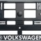 Set 2 bucati, suport numar inmatriculare carbon VW