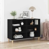 Bufet Negru Stejar vidaXL 103,5x35x70 cm din Lemn Compus