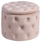 Cumpara ieftin Taburet catifea crem 50 x 40 cm
