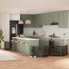 VidaXL Poartă c&acirc;ini pliabilă cu ușă 8 panouri negru 640 cm, lemn plop 3155682