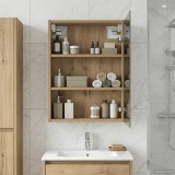 vidaXL Dulap cu oglindă pentru baie Stejar artizanal 43 x 16 x 62.5 cm 889142