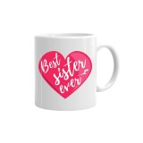 Cana alba personalizata, Best sister ever, INOVATIX&reg;. 330ml