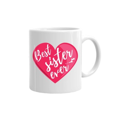 Cana alba personalizata, Best sister ever, INOVATIX&amp;reg;. 330ml foto