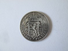 Cipru 4 1/2 Piastres 1921 argint cu patina frumoasa regle George V,diametrul=19 mm,greutate=2.80 grame,cel mai mic pret de pe site