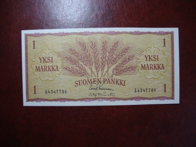 FINLANDA 1 MARKKA 1963 EXCELENTA foto
