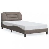 VidaXL Cadru de pat cu LED fără saltea Taupe 100x200 cm Material