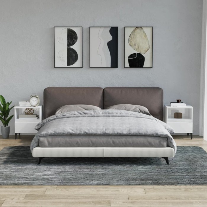 vidaXL Noptiere, 2 buc., alb extralucios, 40x35x50 cm 821815