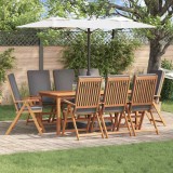 vidaXL Scaun pentru Grădină cu pernă 8 pcs Maro 57 x 71.5 x 104cm