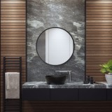 Oglinda de perete rotunda Modugno 40 cm negru [en.casa] HausGarden Leisure