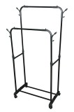 Cumpara ieftin Suport haine, raft fier negru 82 x 41 x 144 cm