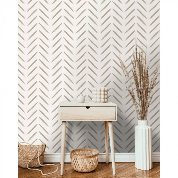 DUTCH WALLCOVERINGS Tapet &bdquo;Chevron&rdquo;, gri taupe