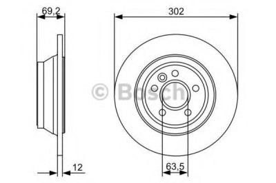 Disc frana VOLVO V70 III (BW) (2007 - 2016) BOSCH 0 986 479 396 foto