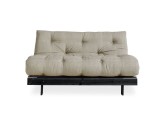 Canapea Extensibila 2 locuri, stofa si cadru lemn de pin, Roots 140 Black Linen, l140xA108xH84 cm