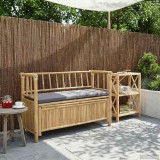 vidaXL Bancă de grădină cu șemineu natural 110 x 47 x 80 cm Bambus 42028077