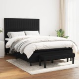 Pat box spring cu saltea, negru, 140x200 cm, textil GartenMobel Dekor, vidaXL