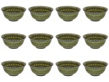 Set boluri, 12 piese, 500 ml, Ceramica, Verde