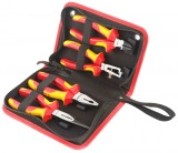 Set 4 Clesti Izolati VDE Tolsen PREMIUM: Combinati, Lung, Taiat, Dezizolat, Otel CrV, Certificati EN60900, Geanta Panza